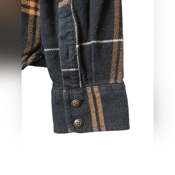 Vans Men’s Plaid Flannel Shirt – Tailored Fit Black Brown Check Button-Up Medium - Picture 3 of 8